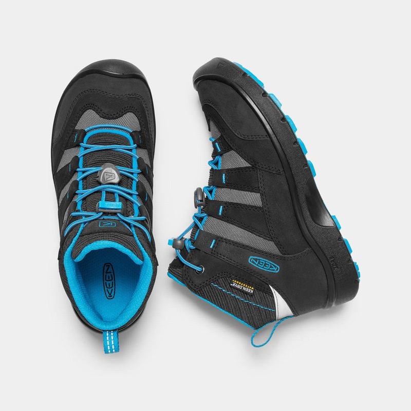 Keen Hikeport Waterproof Mid - Çocuk Trekking Bot - Siyah/Mavi - Türkiye (275841BPE)